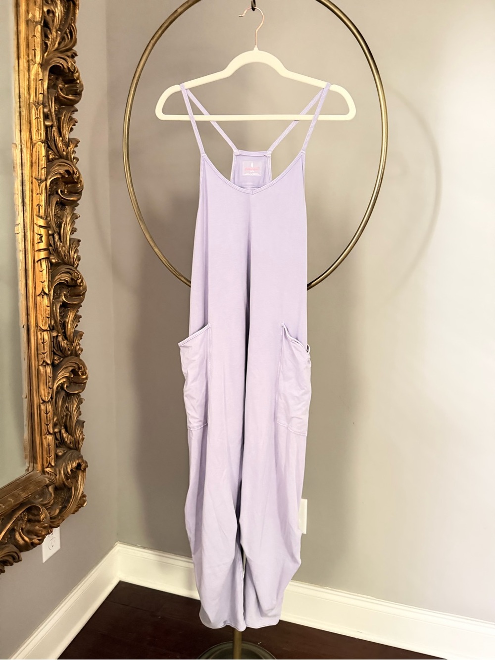 FP Movement by Free People Hot Shot Onesie - Lilac Strappy Pocket Jumpsuit